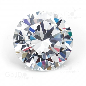 Round brilliant cut diamond with colourful facets