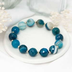 "Gemma" semi-precious gemstone bracelet in blue agate "Gemma" semi-precious gemstone bracelet in blue agate