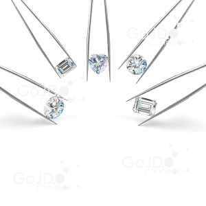 Diamond shapes in tweezers