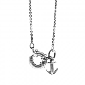 CLYDE SILVER ANCHOR NECKLACE PENDANT